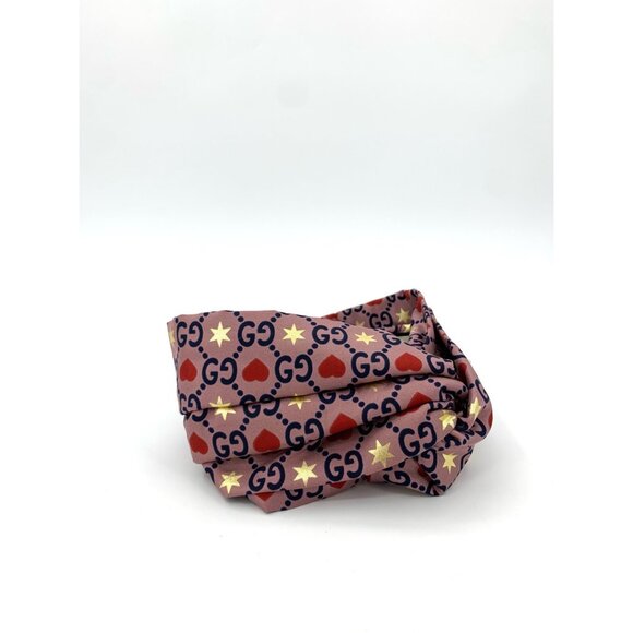 Gucci Pink Silk Headband with All-Over Double G Print - Picture 2 of 9